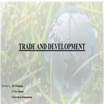 Trade and development