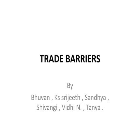 Trade Barrier | PPTX