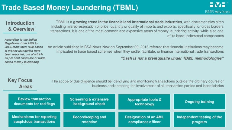 Trade Based Money Laundering Bmr Advisors