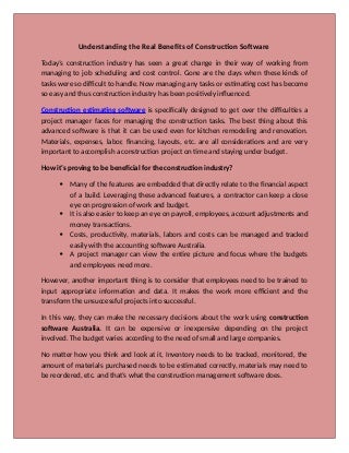 Find the Best Construction Management Software in Australia