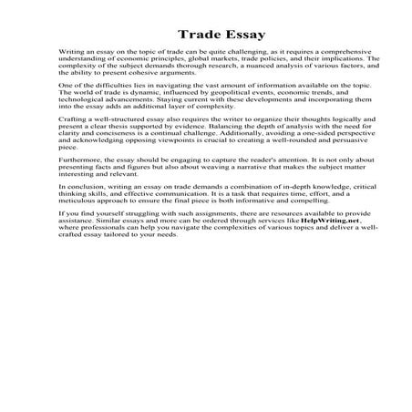 Trade Essay