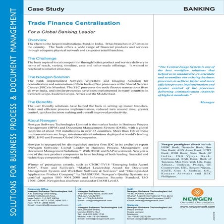 Trade finance centralization for a global banking leader