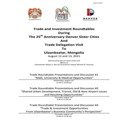Trade & investment roundtables