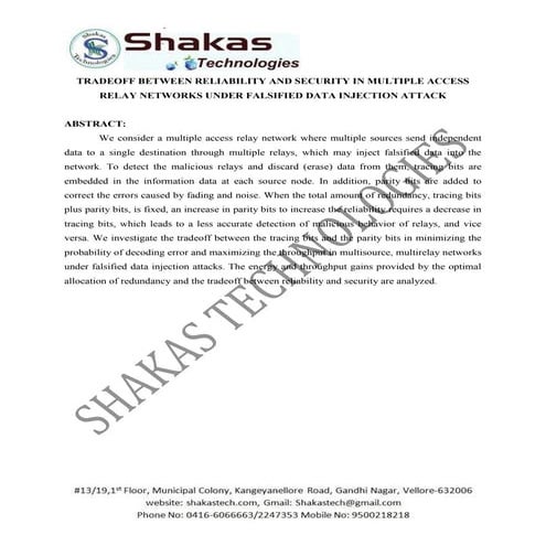 Tradeoff between reliability and security in multiple access relay networks u...
