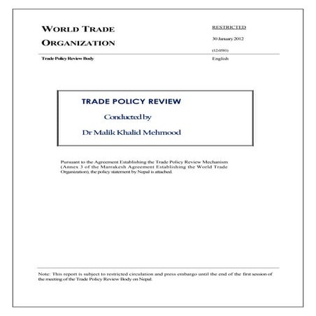 Trade policy review_of_nepal