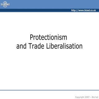 Trade and Protectionism