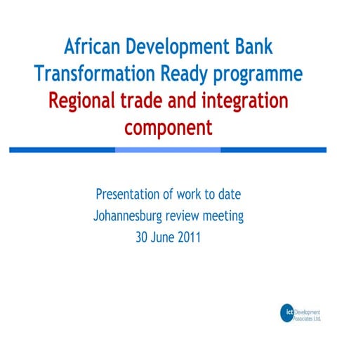 eTransform Africa: Regional Trade and Integration 