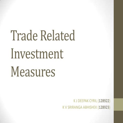 Trade related investment measurements 128922,128923