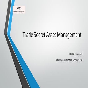 Trade Secret Asset Management