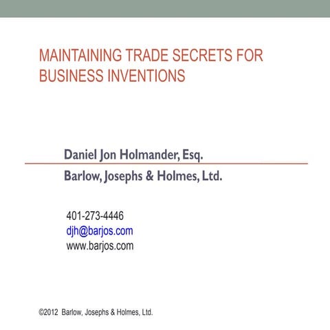 Maintaining Trade Secrets in Rhode Island