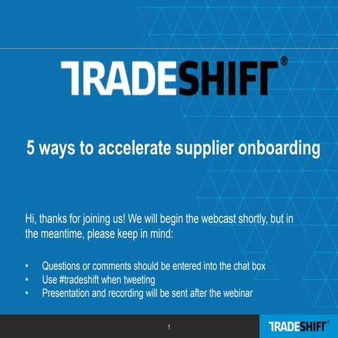 5 ways to accelerate supplier onboarding | PPTX