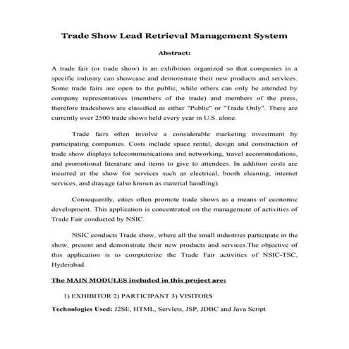 Trade show lead retrieval management system