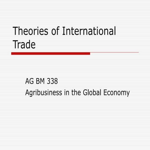 Trade theory