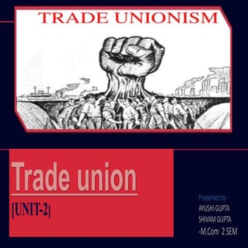 Trade union, Human Resource Management. Industrial Relations