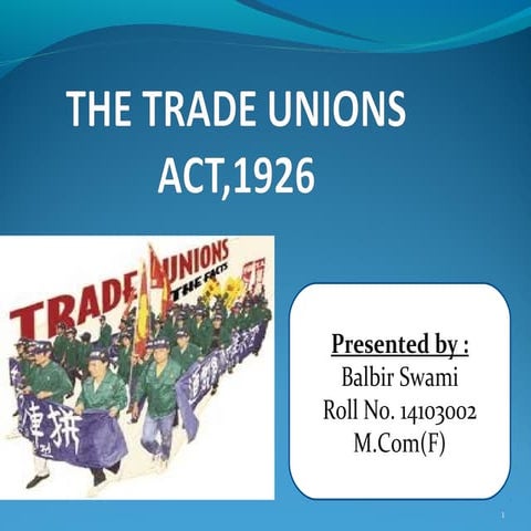 Trade union act 1926 