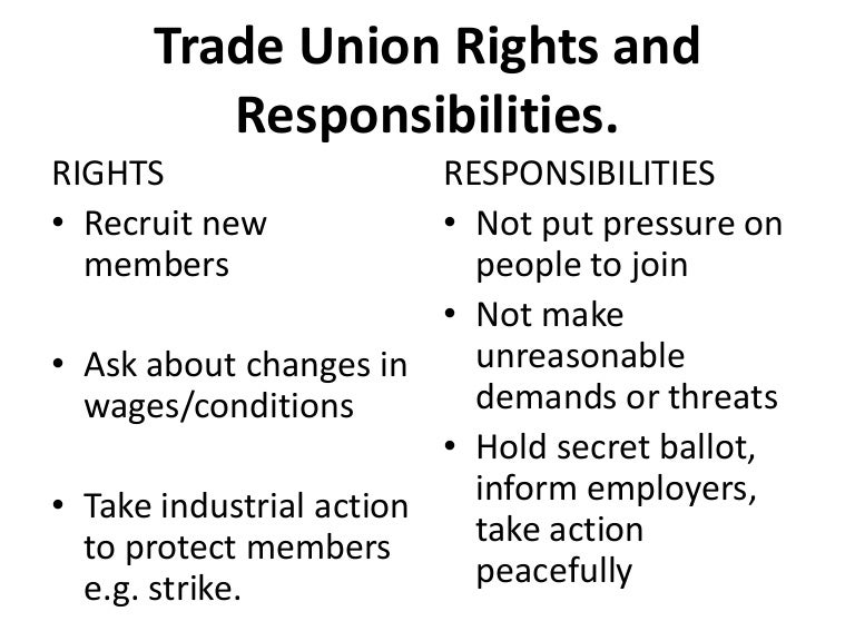 Trade Union Rights And Responsibilities Revision