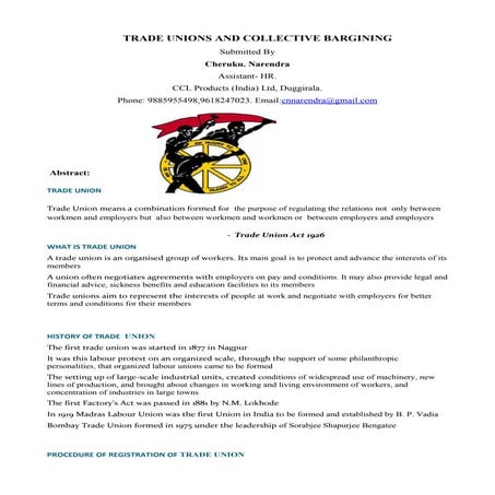 Trade unions and collective bargaining