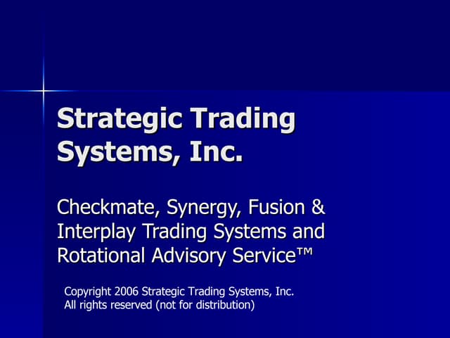 Trading System Seminar Handout
