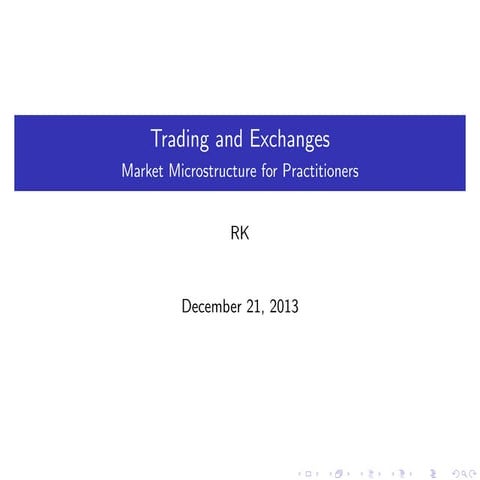 Trading and exchanges (Larry Harris) - Summary Points | PDF