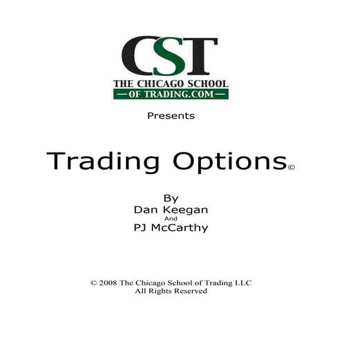 Trading Options Course Outline
