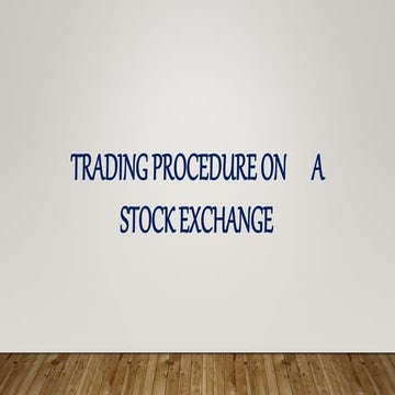 Trading procedure