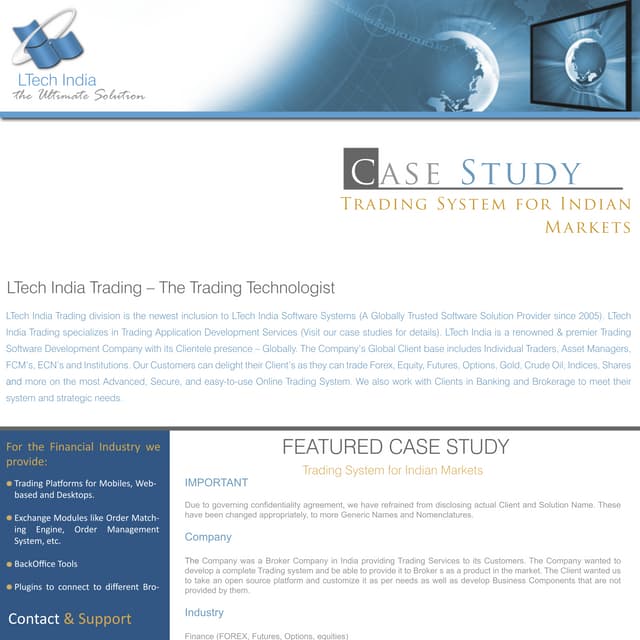 Trading system for indian market