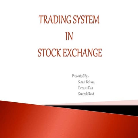 Trading system in stock exchange