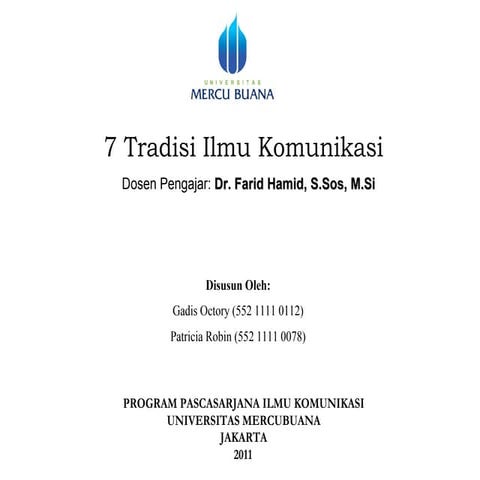 7 Tradisi Komunikasi