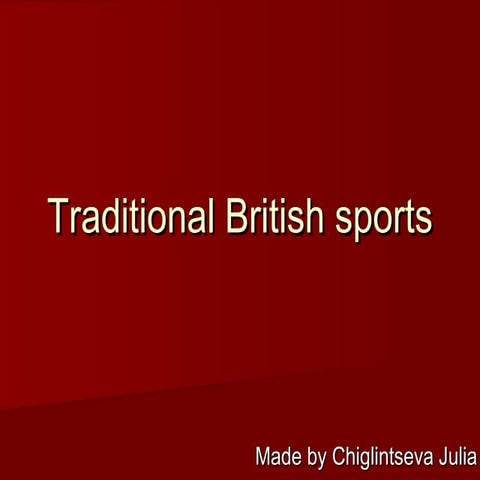 Traditional british sports