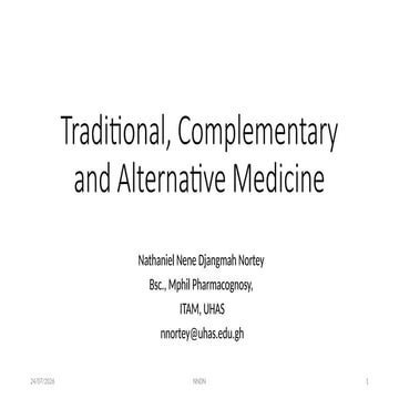 Comprehensive Overview of Traditional, Complementary, and Alternative ...