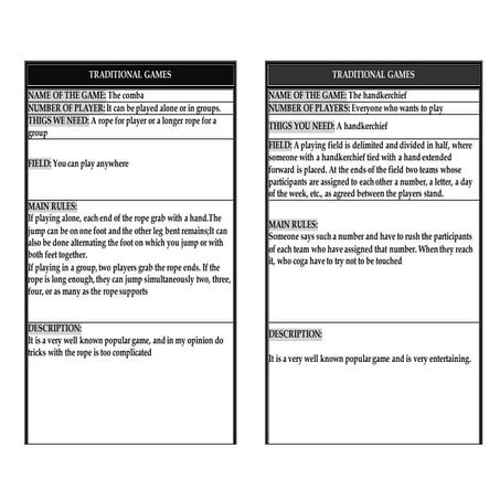 Traditional games | DOCX