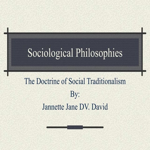 Traditionalism jannette jane david | PPTX