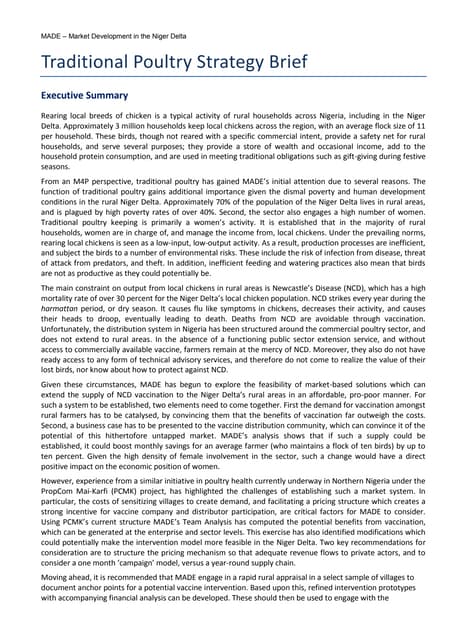 Traditional poultry strategy brief 17 feb 2014