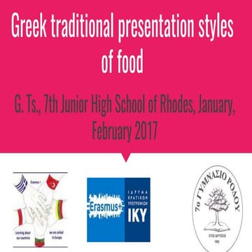 Traditional presentation styles of food 