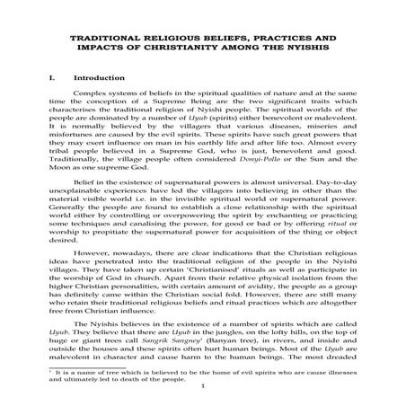 Traditional religious beliefs, practices and impacts of christianity among th...