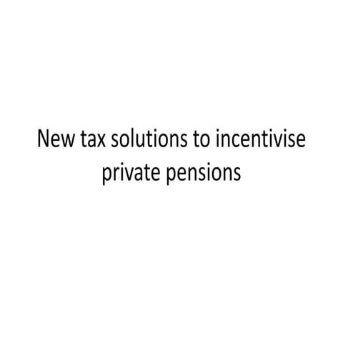 Traditional tax incentives