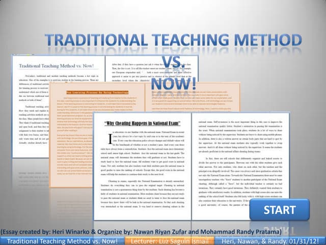 Traditional Teaching Method vs Now