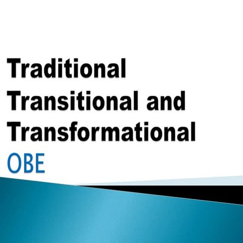 Traditional transitional and transformational obe for k-12 | PPTX