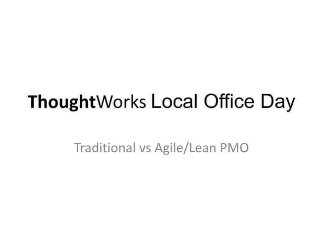 Traditional vs Lean Portfolio Management, Agile PMO & Organisations