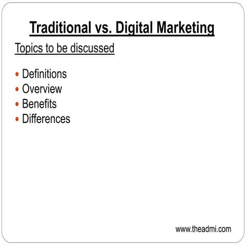 Traditional Marketing vs Digital Marketing