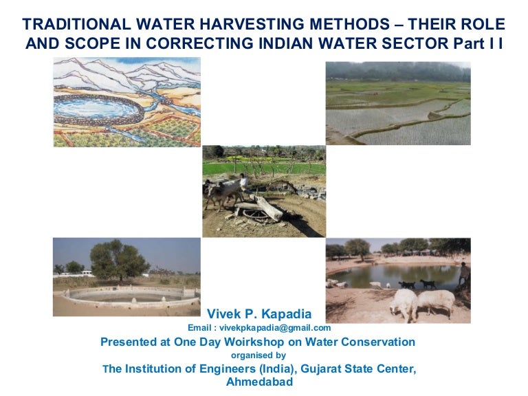 Traditional water harvesting methods their role and scope in correc…