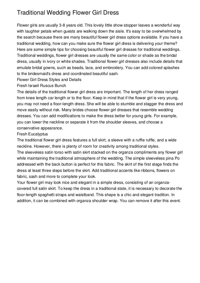 traditional wedding dress for flower girl