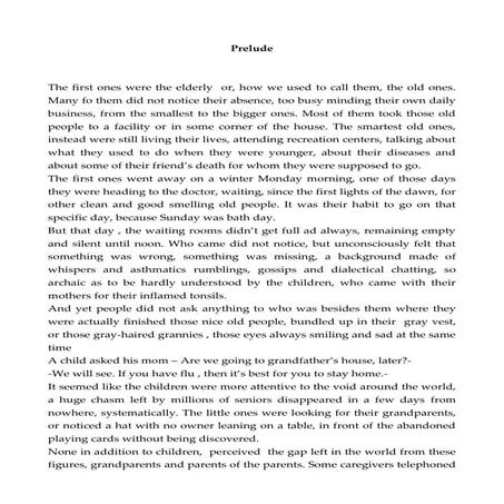 Before The Vanishing - Marco Siena  (First 3 chapters) English Version Butter...