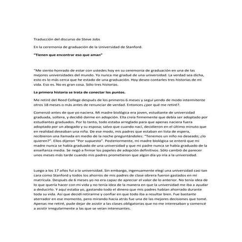 Discurso steve jobs | PDF