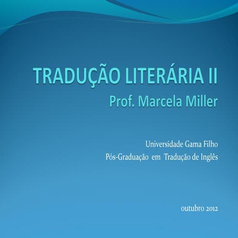 Tradução literária ii