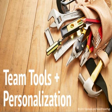 TCS: Personalization Tools + Team Tools