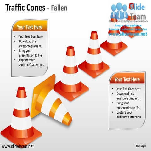 Traffic highway roadway cones construction roadway fallen powerpoint ppt temp...