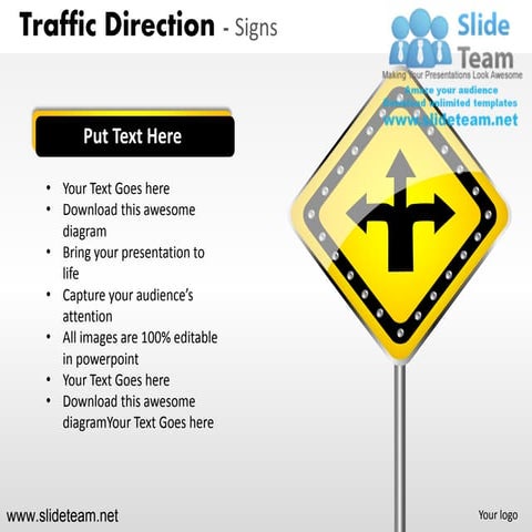 Traffic highway roadway direction signs merge stop crossing powerpoint ppt sl...