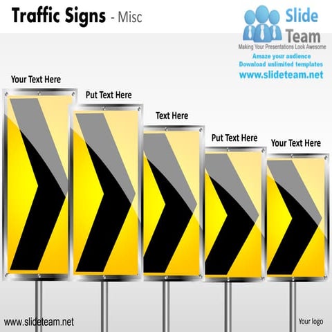 Traffic highway roadway signs merge yield stop misc powerpoint ppt templates.