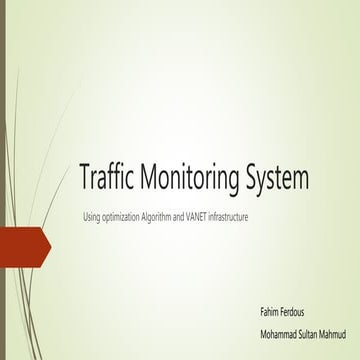 Intelligent Traffic monitoring System